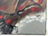 a picture of a painting of a man with a hat