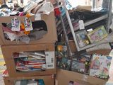 a cart full of assorted items in a warehouse
