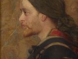 painting of a man with a beard and a bandanna on his head