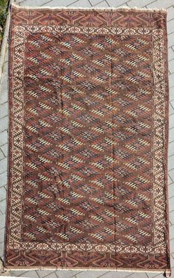 TURKMÉNISTAN, grand tapis Yomut en laine, 20ème siècle, dime…