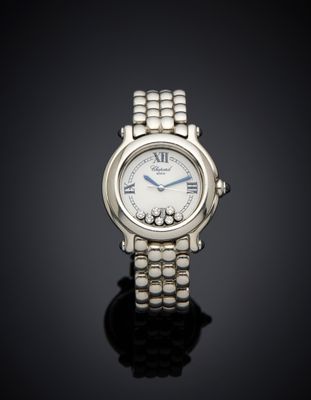 Montre-bracelet Cartier pour femme, en or blanc 18 carats et sertie de diamants