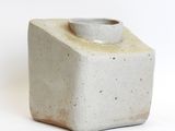 concrete candle holder on white background with white background