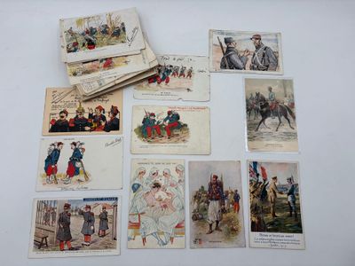 ILLUSTRATEURS. Réunion d'environ 80 cartes postales ancienne…