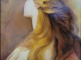 an image of a painting of a woman with long blonde hair
