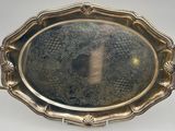 an antique silver tray with handles and handles