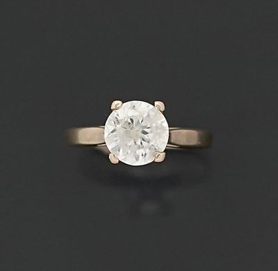 Bague en or gris 18K 750 millièmes ornée d'une pierre blanch…