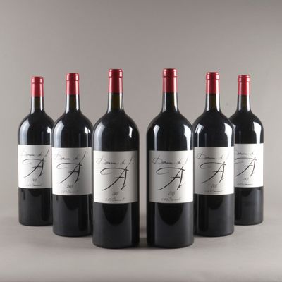 (♭) 6 magnums DOMAINE DE L'A, Côtes de Castillon 2011, caiss…