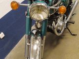 a motorcycle that is parked in a garage