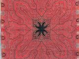 un motif paisley rouge et noir sur fond rouge