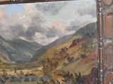 a painting on the wall of a room with a painting on it