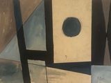 une peinture représentant un nichoir percé d'un trou