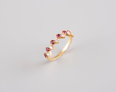 Demi alliance américaine en or jaune 18k 750°/°°, poinçon tê…