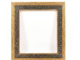 a gold frame with a black border on a white background