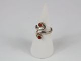 sterling silver ring with garnett and garnett on it