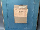 a picture of a picture of a blue box with a label on it