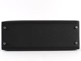 a black leather wallet on a white background