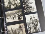 a black and white photo of a book with pictures of people on it