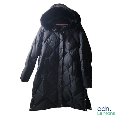 an image of a black coat with a fur collar