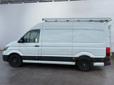a white van that is parked in a garage