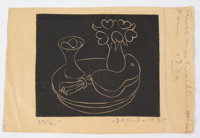 une image représentant un dessin en noir et blanc d'un vase contenant des fleurs