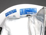 a close up of a bag with a label on it