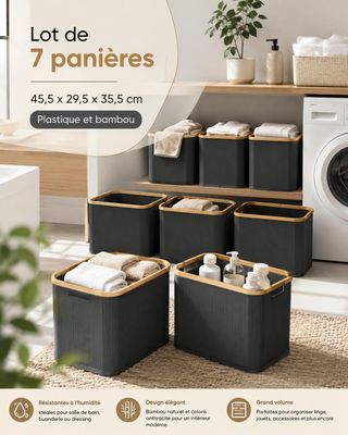 lot de 7 paniers de rangement