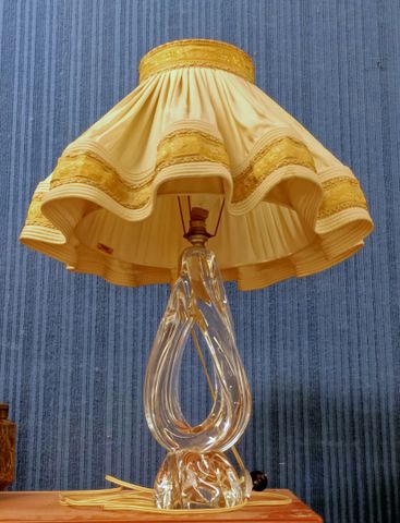DAUM France : Pied de lampe en cristal. H 38