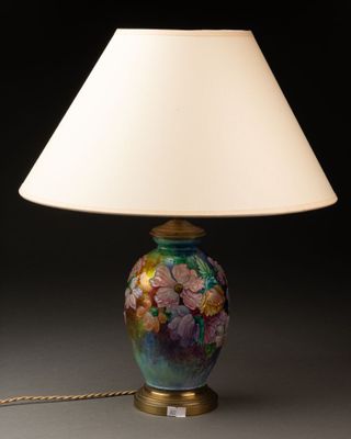 Camille FAURÉ (1874-1956). Petite LAMPE à panse ovoïde à déc…