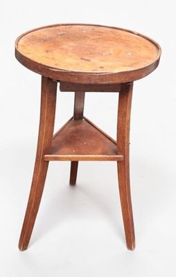 an image of a small wooden table with a wooden top