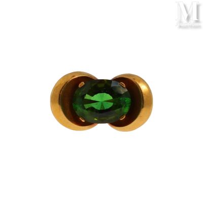 Bague Bague en or jaune 18K (750°/°°) ornée d'une importante…