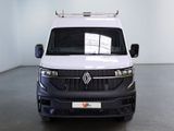 the front of a white van parked in a white room