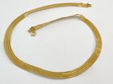 an image of a gold plated necklace with a long chain