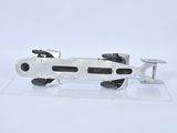 a small model of a small plane on a clear surface