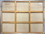 a picture of a picture of a wooden frame with writing on it