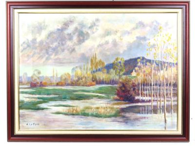Achille LE PORH (1886-1981). "Les Marais de la Dives", huile…