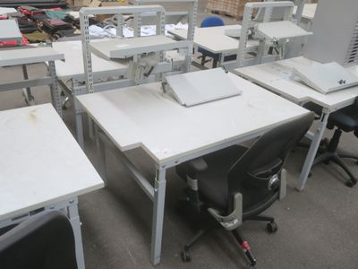 Bureau d'atelier pieds réhaussables TESTON 120x80 avec 1 fau… - Photo 1