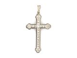 a diamond cross pendant on a white background