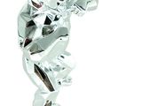 silver plated ring with a twisted design on a white background