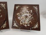 pair of mother of pearl and mother of pearl inlaid plaques