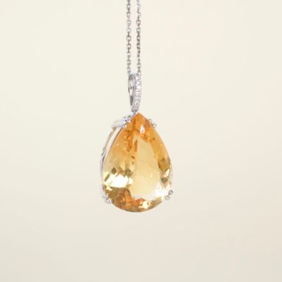 Pendentif et sa chaîne maille forçat en or blanc 18K (750/oo…