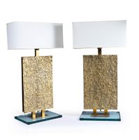 Erwan BOULLOUD (Né en 1973) Paire de lampes modernistes en b…