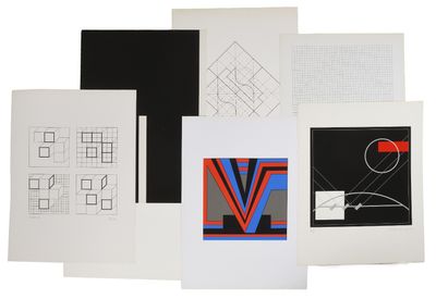 un ensemble de six estampes de formes et de tailles variées