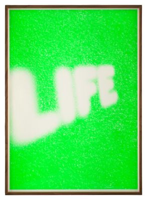 an image of a green picture with the word life written on it