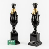 Paire de lampes de table décoratives italiennes en forme d'é… (photo 2)