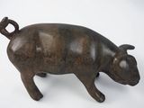 statue of a pig on a white background