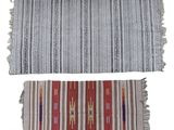 two different rugs with fringes and fringes on them