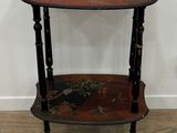 an image of a wooden table with a floral design on it