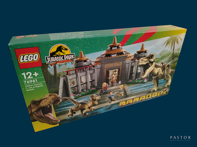 une boîte contenant un ensemble Lego Jurassic