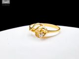 bague plaquée or ornée d'un seul diamant au centre