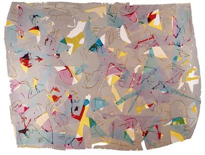un morceau de papier qui a été découpé en morceaux